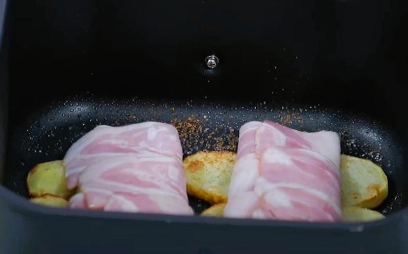 Pechuga de pollo con bacon y queso en Airfryer