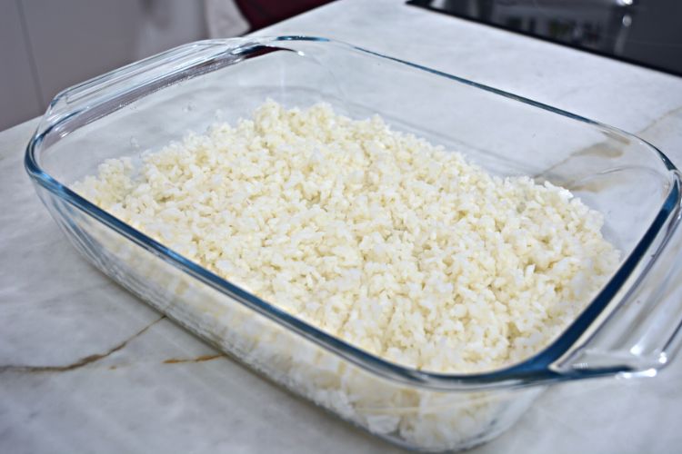 Ensalada de arroz, paso 1