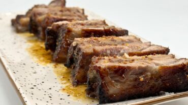 costillas de cerdo con miel y mostaza