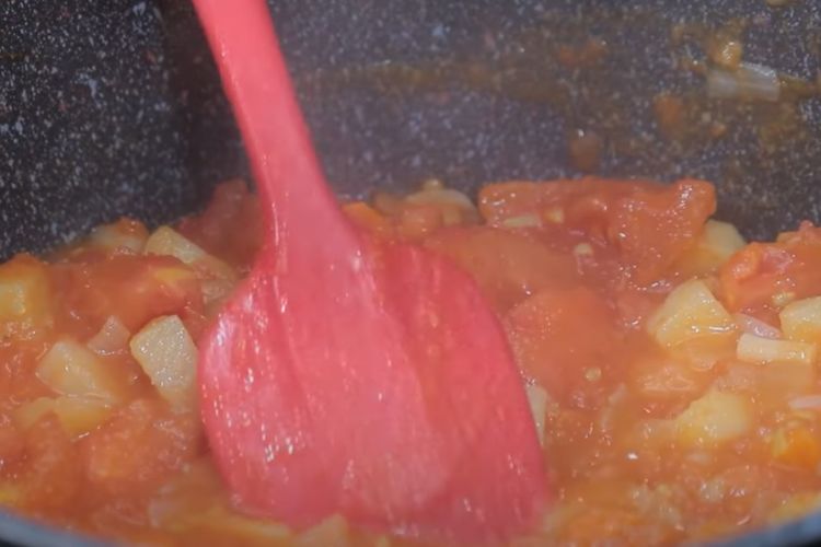 sopa de tomate, paso 1