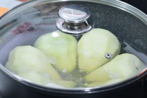 postre con peras conferencia, paso 1