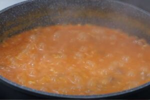 arroz con beicon y chorizo paso 3