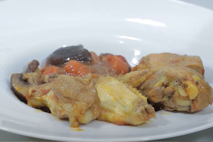 pollo con shanfaina de verduras paso final