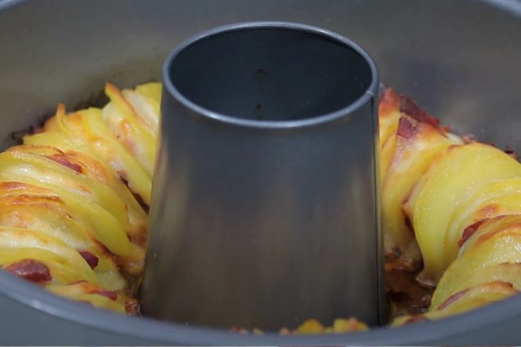 ratatouille de patatas, beicon y queso paso 3