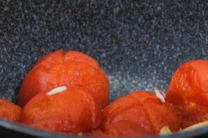 Salsa romesco con espárragos y ajetes asados paso 3