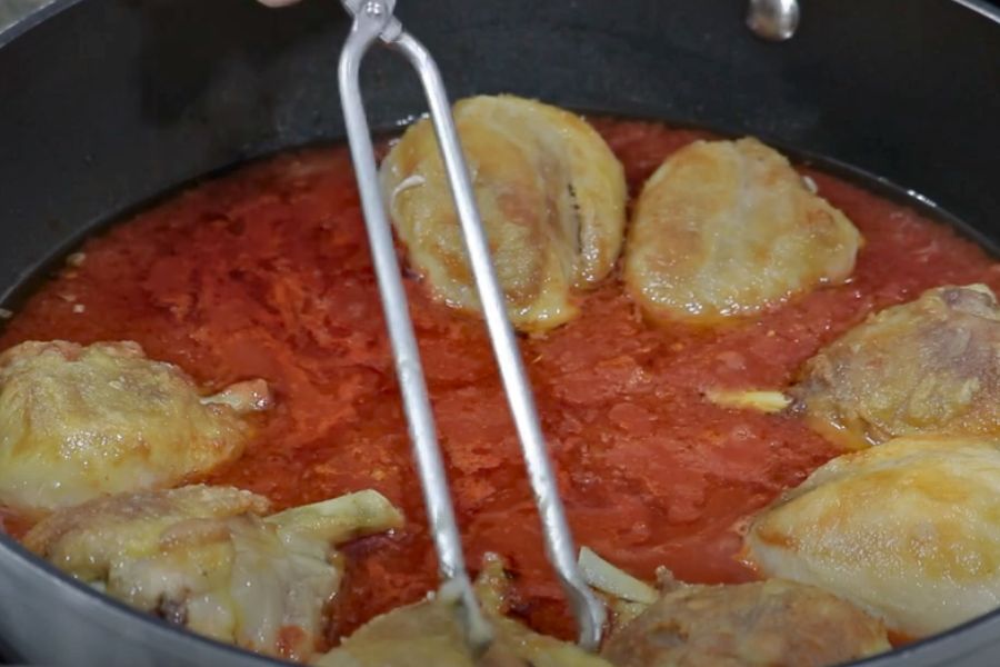 pollo con pimientos de La Rioja paso 3