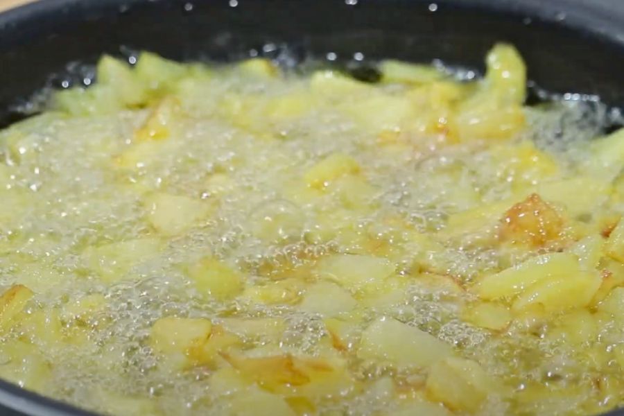 tortilla con pimientos picantes paso 1