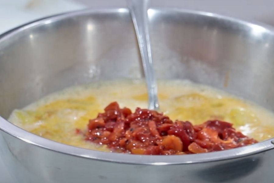 tortilla con pimientos picantes paso 3