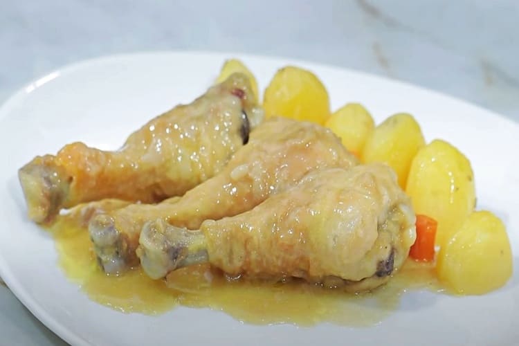 pollo con salsa de chalotas y guarnición paso 7