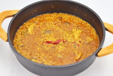 arroz meloso con pollo y setas