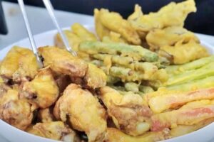 pollo frito con tempura de verduras paso 5