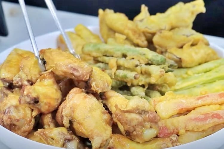 pollo frito con tempura de verduras paso 5