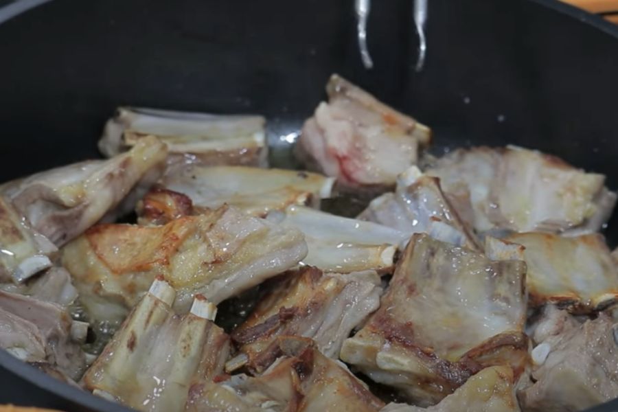 falda de cordero con menestra paso 1