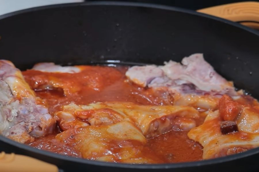 potaje de alubias con casquería paso 1