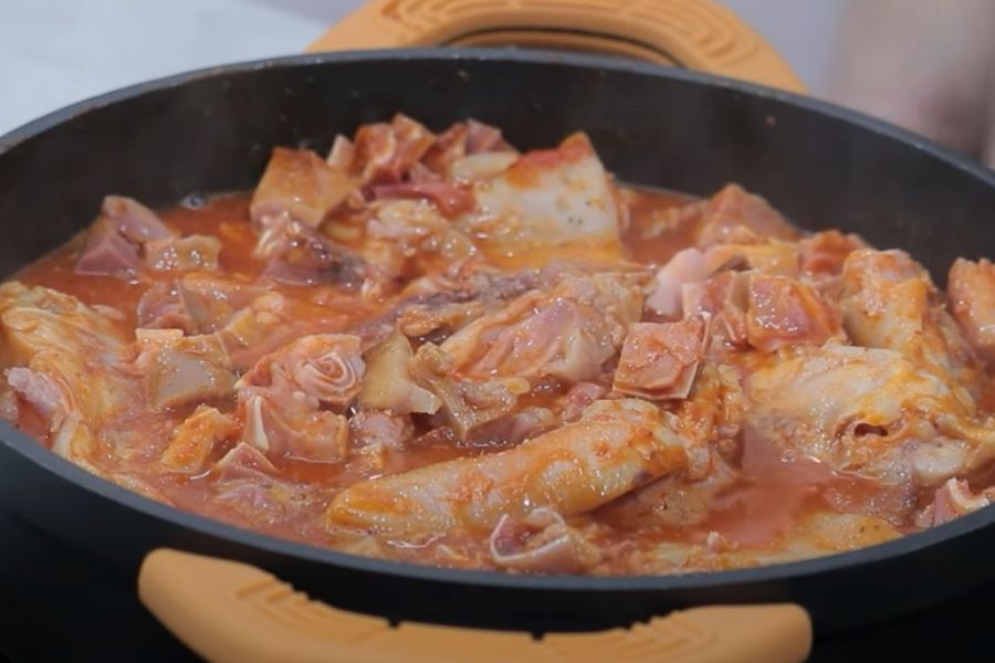 potaje de alubias con casquería paso 2