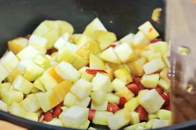 2 recetas con samfaina de verduras paso 1