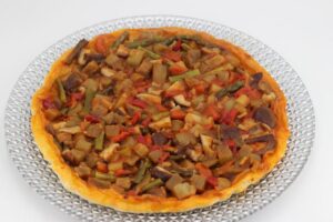 Tatín de verduras paso final