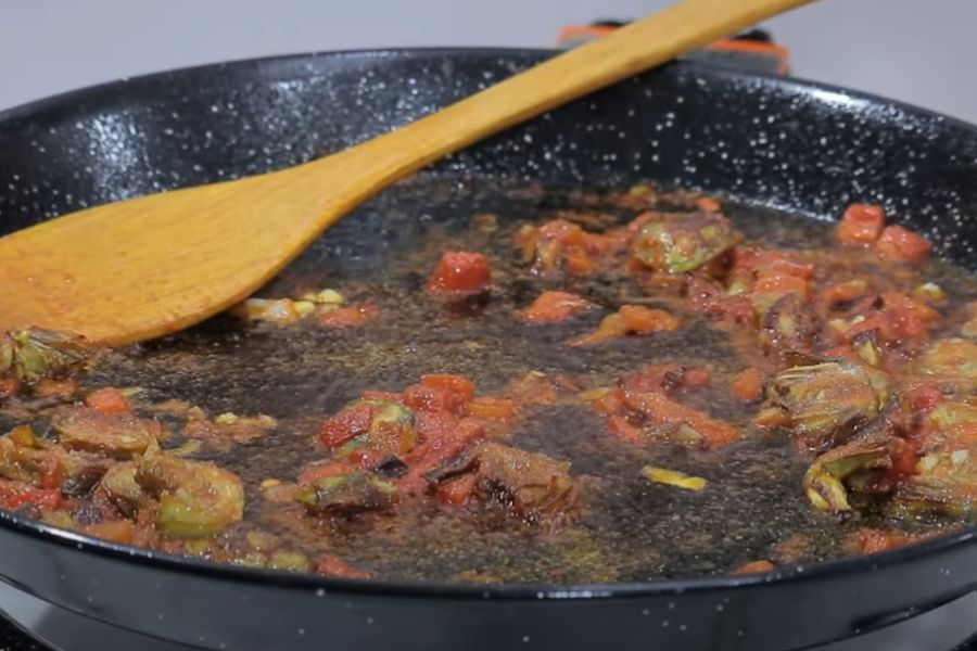 arroz con bacalao y alcachofas paso 2