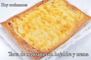 Tarta de manzana con hojaldre y crema principal