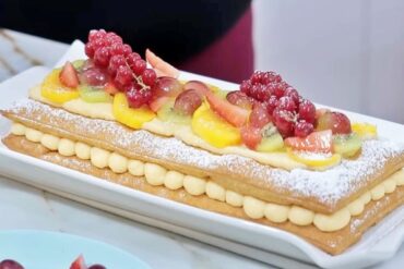 milhojas de hojaldre con frutas para Navidad PRINCIPAL