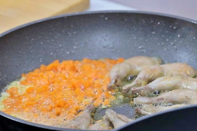 Arroz cremoso con codornices paso 2