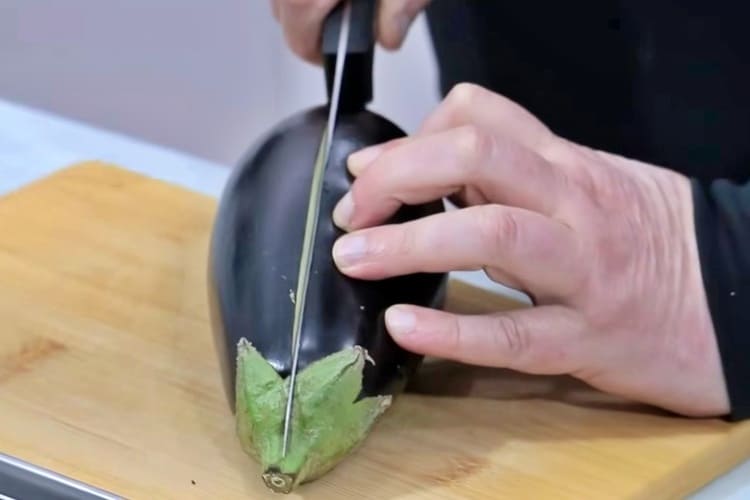 Técnica para rellenar berenjenas paso 1