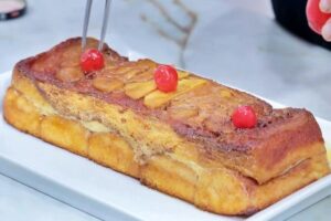 Pudin de sobaos con manzana casero paso final