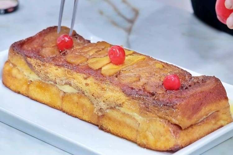 Pudin de sobaos con manzana casero paso final